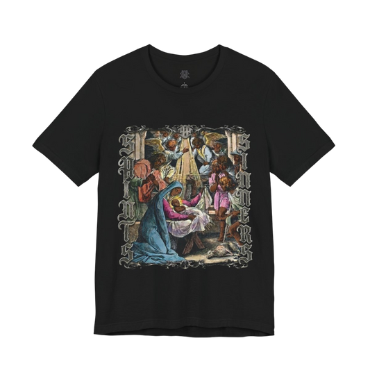 Saints Over Sinners Vintage Christ Graphic Tee | Bold Christian Streetwear |
