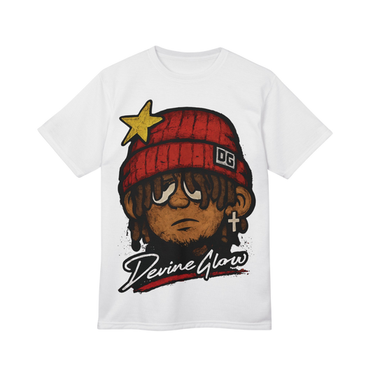 Devine Glow Red Beanie Character Tee