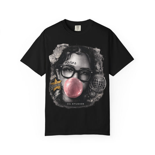 Bubblegum Rebel T-Shirt — Retro Portrait Graphic Tee